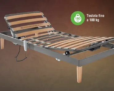 Rete Letto ortopedica in metallo Energica con Motore Testa e Piedi di Ideare