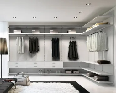 Cabina Armadio in laccato bianco opaco Railsystem 37D di Ferrimobili