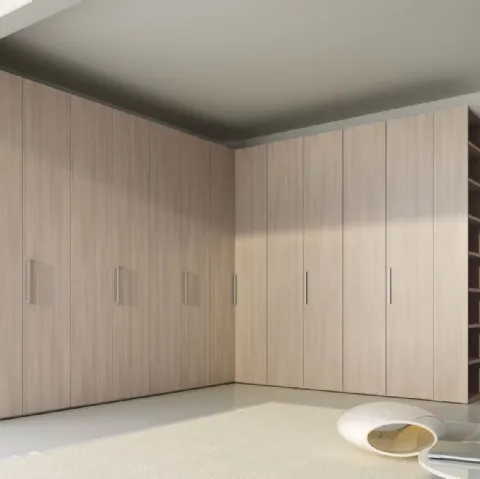 Armadio angolare con anta battente in legno 14D di Ferrimobili