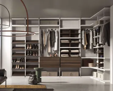 Cabina Armadio angolare in laccato e legno Weekend 01 di Mab