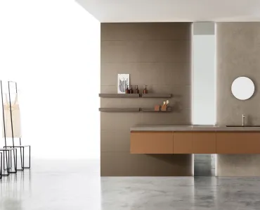 Mobile da Bagno sospeso laccato opaco Rail 01 di Arcom