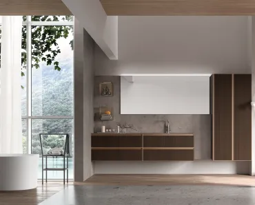 Mobile da Bagno sospeso in legno Shape 05 di Arcom