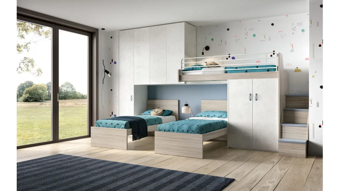 Camera con soppalco Room157 di Zg Mobili
