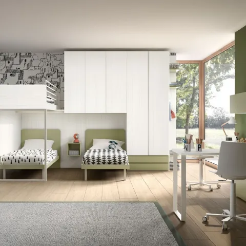 Camera con soppalco Room159 di Zg Mobili