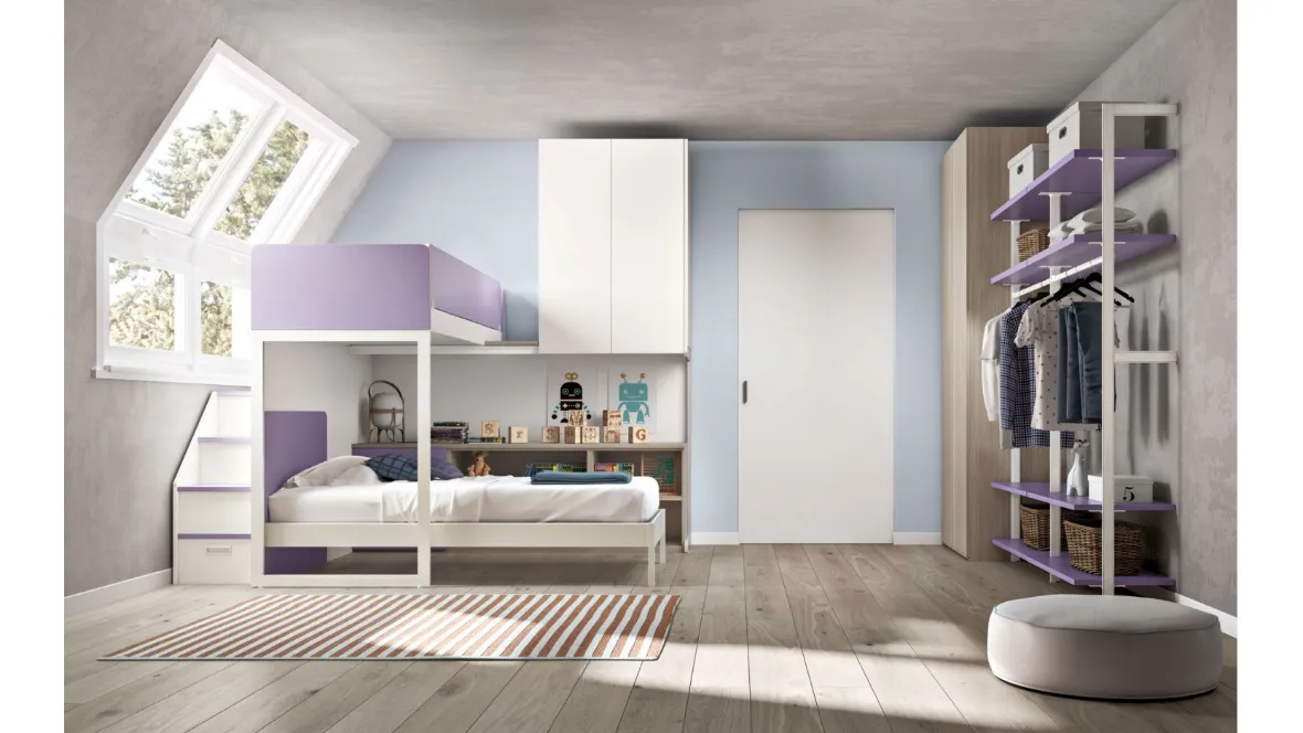 Camera con soppalco Room169 di Zg Mobili