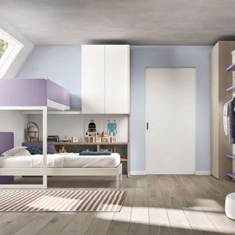 Camera con soppalco Room169 di Zg Mobili