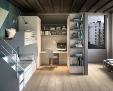Camera con soppalco Room170 di Zg Mobili