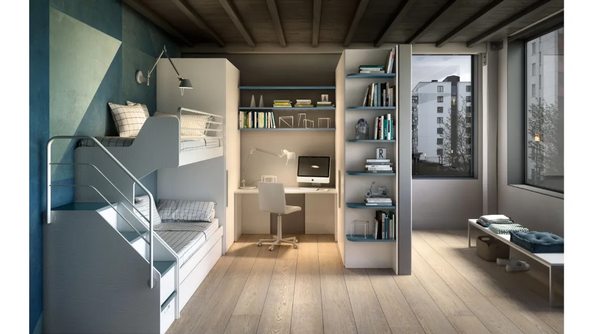 Camera con soppalco Room170 di Zg Mobili