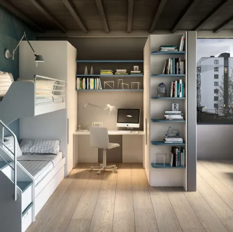 Camera con soppalco Room170 di Zg Mobili