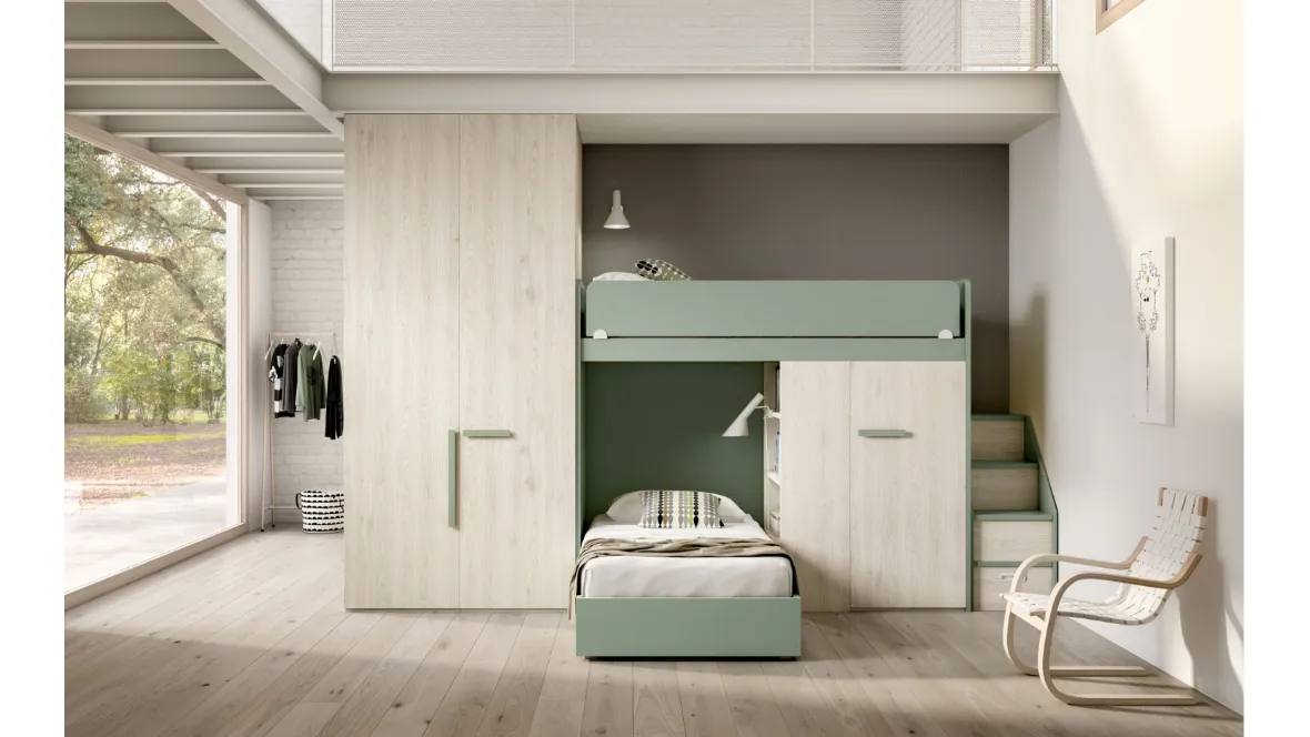 Camera con soppalco Room172 di Zg Mobili