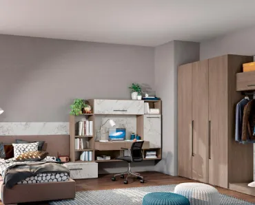 Cameretta moodbook 203 in legno di Ferrimobili