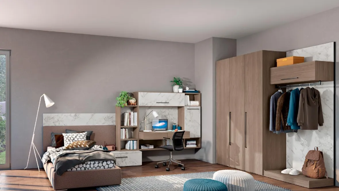 Cameretta moodbook 203 in legno di Ferrimobili