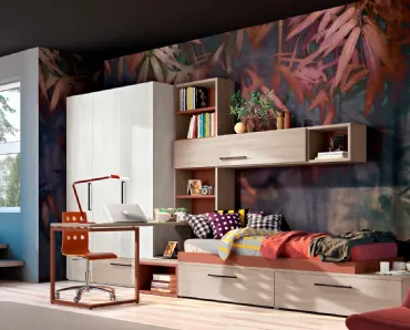 Cameretta moodbook 211 in legno di Ferrimobili