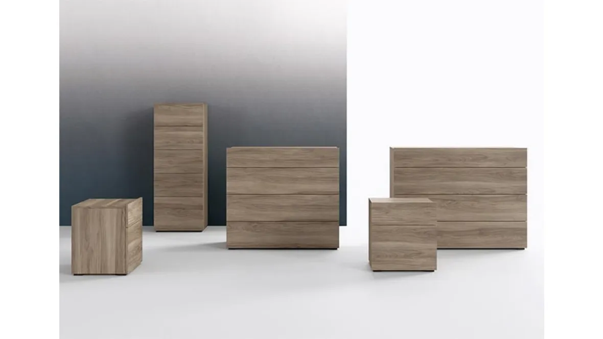 Gruppo notte in legno Cube di Mab