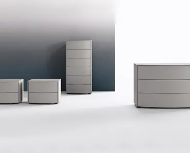 Gruppo notte moderno in laccato grigio opaco Tenso di Mab