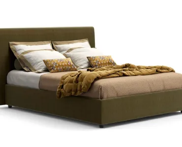 Letto matrimoniale in tessuto con testiera dal design semplice e lineare Harem di Novaluna