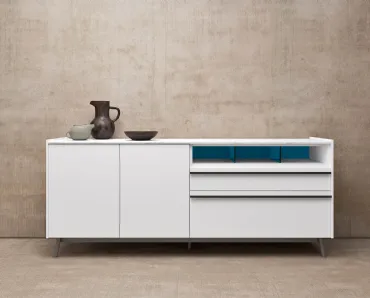 Madia in laccato bianco opaco Glamour 02 di Mab