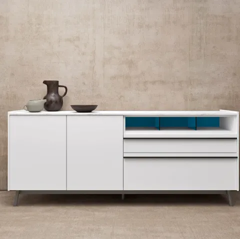 Madia in laccato bianco opaco Glamour 02 di Mab