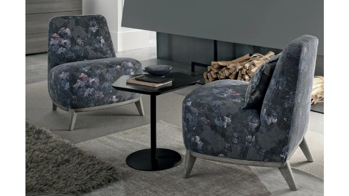 Poltroncina Loft possibilità di rivestimento tessuto e pelle di Tomasella
