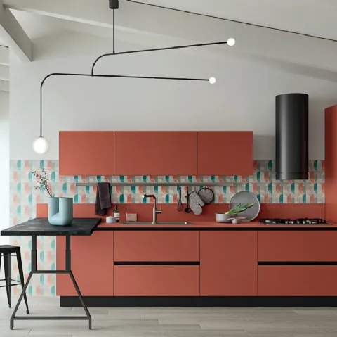 Cucina Moderna lineare in laccato opaco Easy 007 di Ar-due