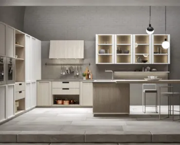 Cucina Moderna angolare in legno di Rovere Eclettica 05 di Scandola